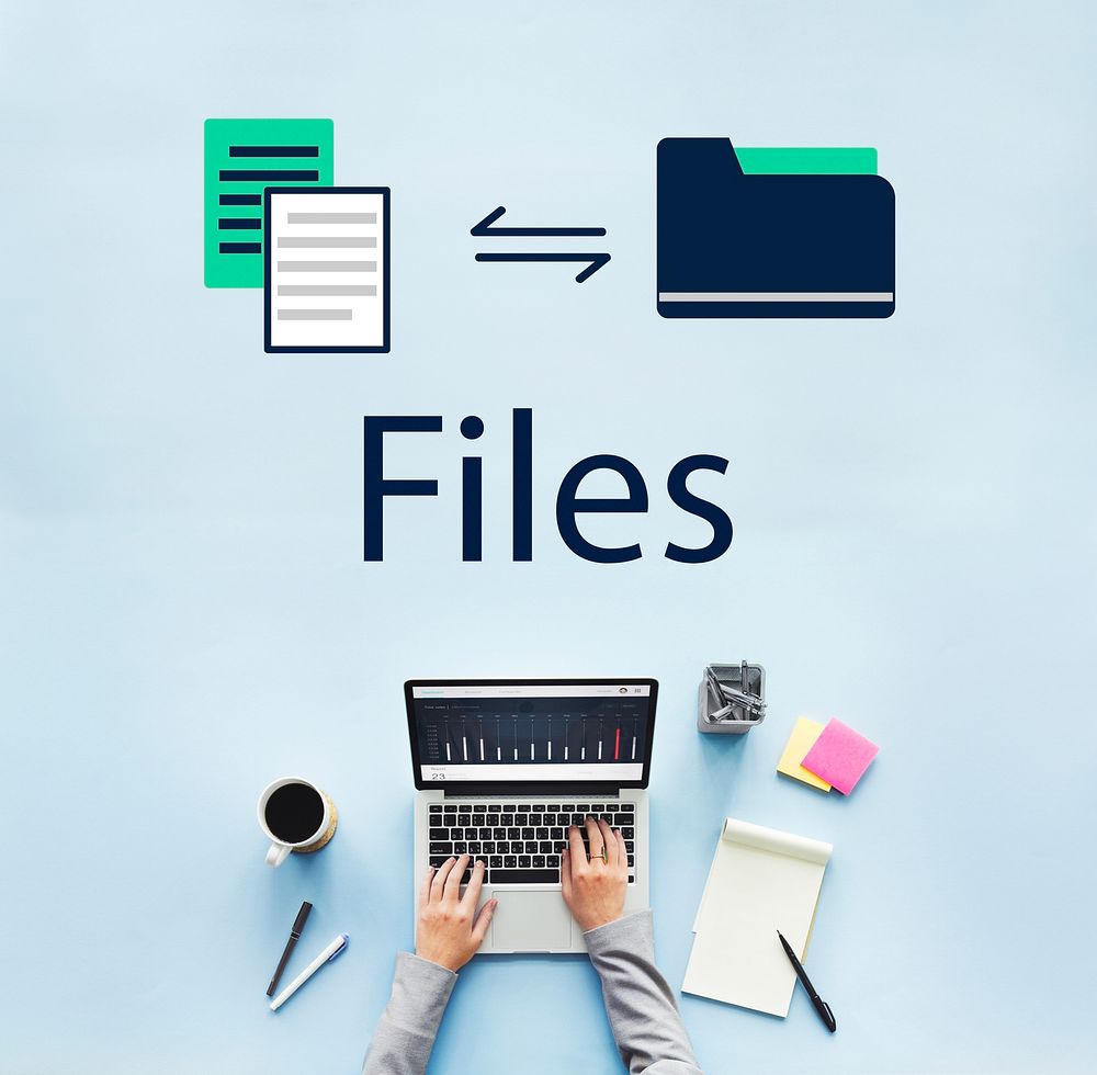 Data Information Sharing File Folder Graphic