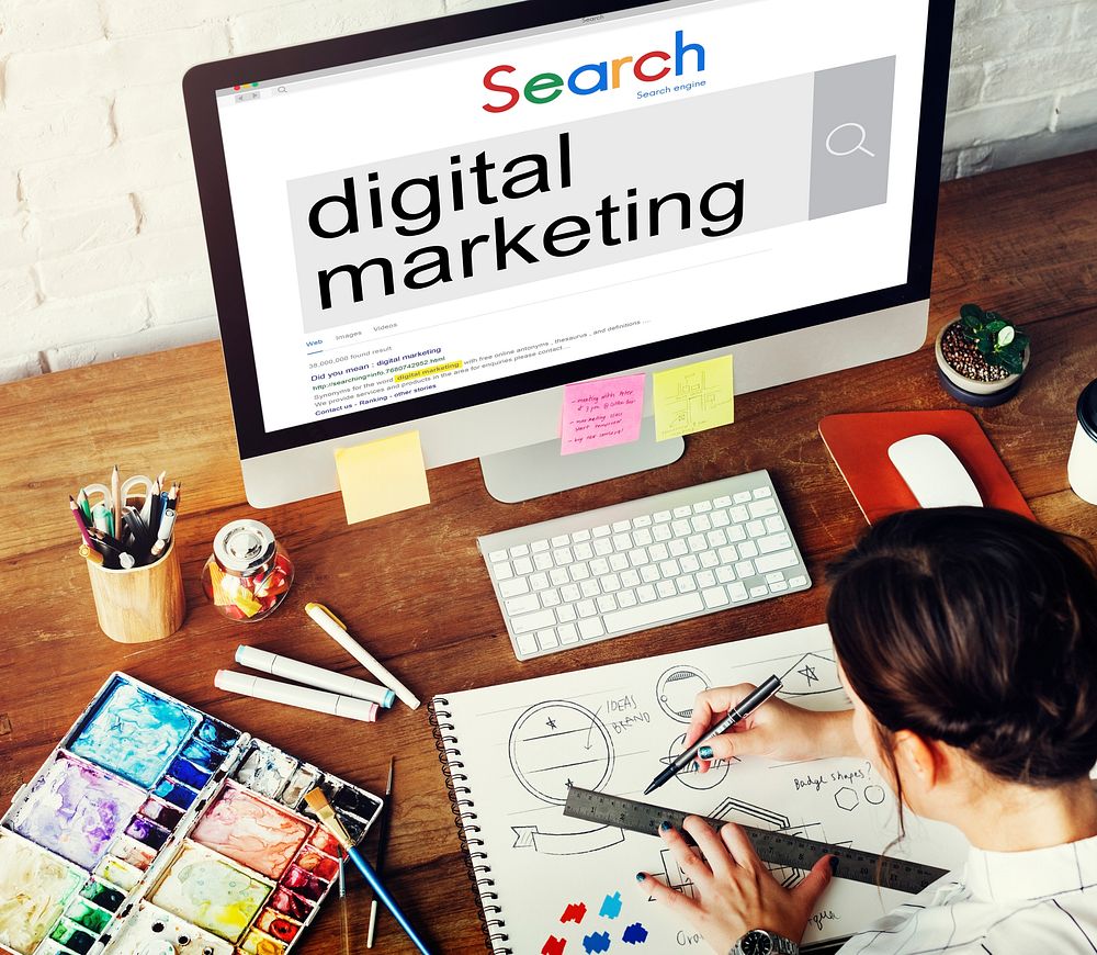 Digital Marketing Search Website Connection Concept
