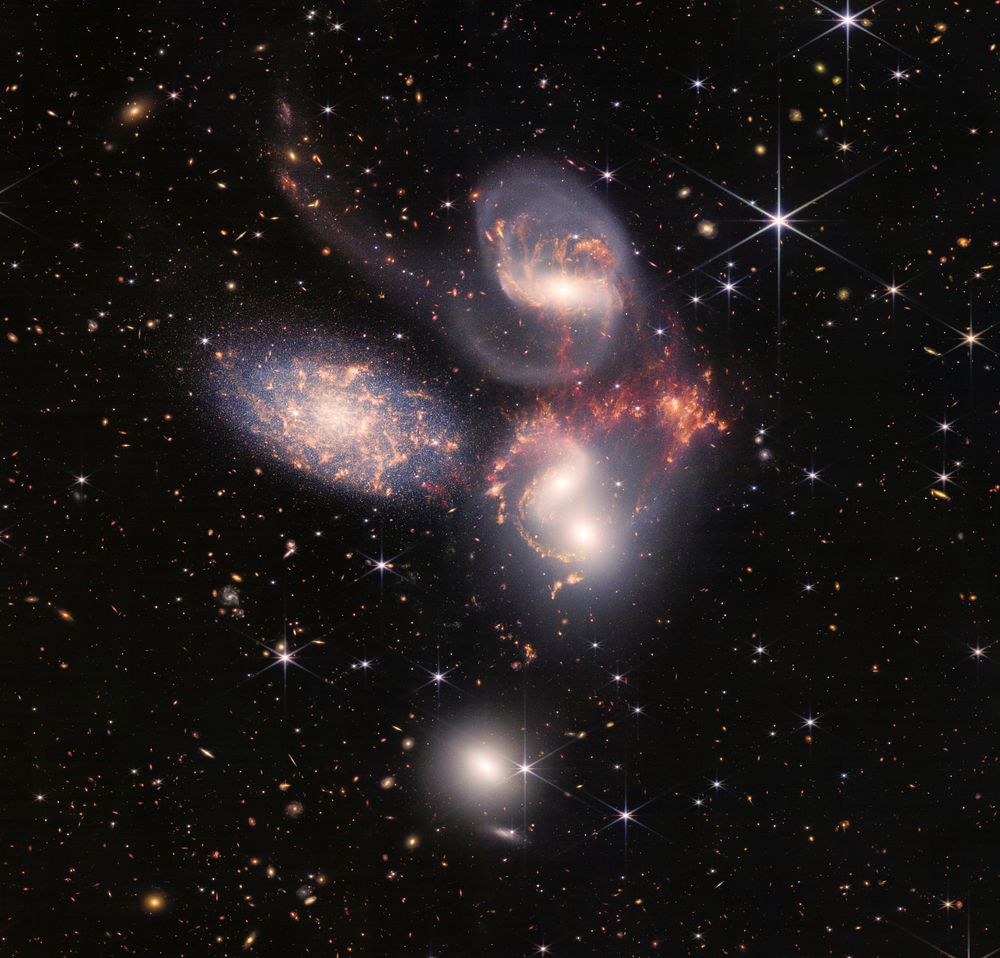 An enormous mosaic of Stephan&rsquo;s Quintet from NASA&rsquo;s James Webb Space Telescope
