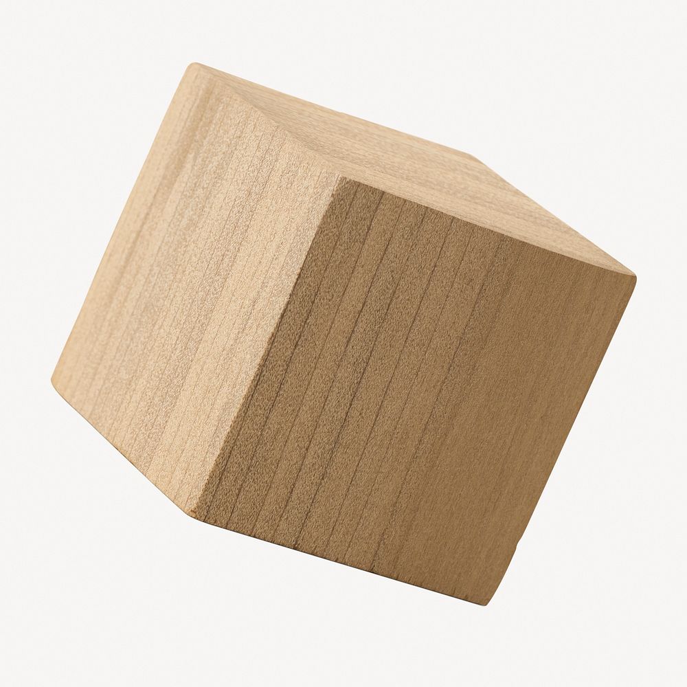 Wooden block paper weight, isolated object photo