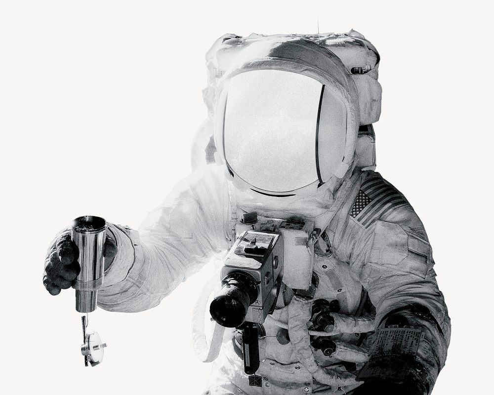 NASA Astronaut Alan Bean holds Special Environmental Sample Container