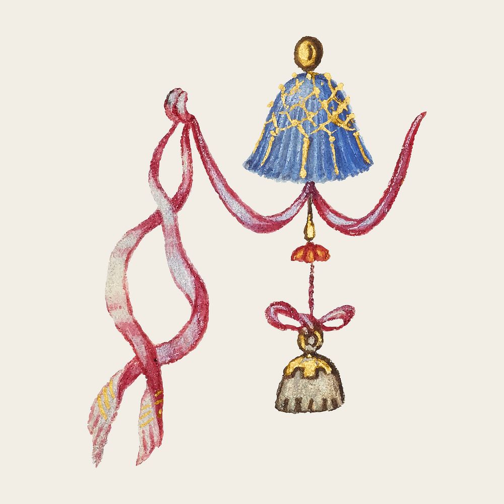 Vintage heraldic ornament tassel medieval vector