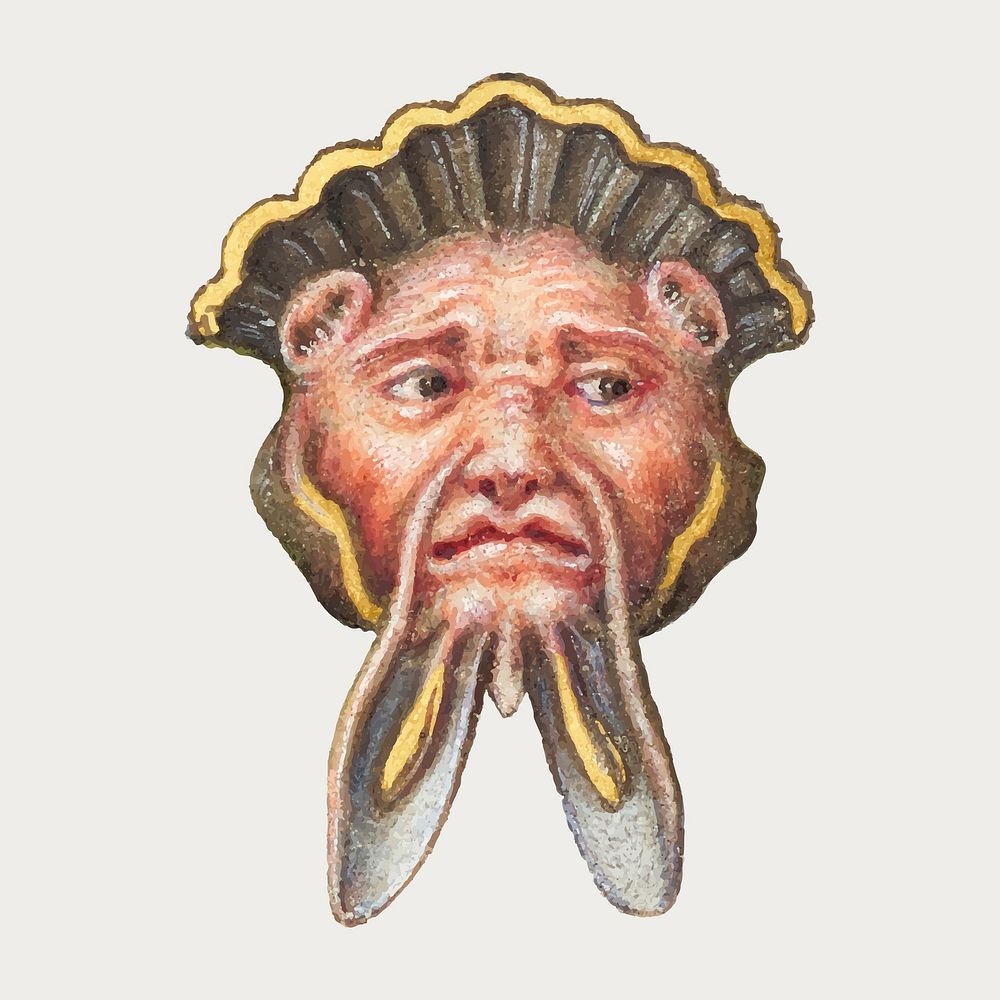 Mythical creature troll head vector medieval