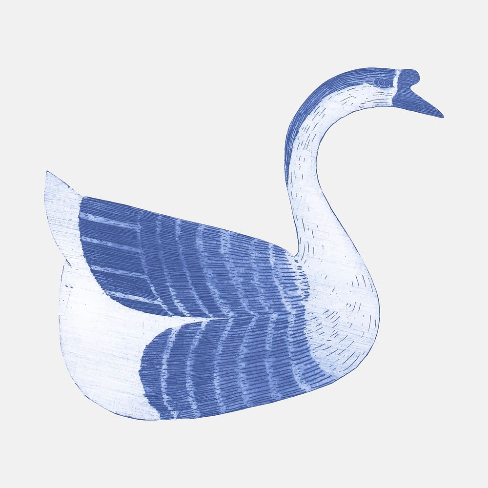 Vintage goose animal art print vector, remix from artworks by Samuel Jessurun de Mesquita