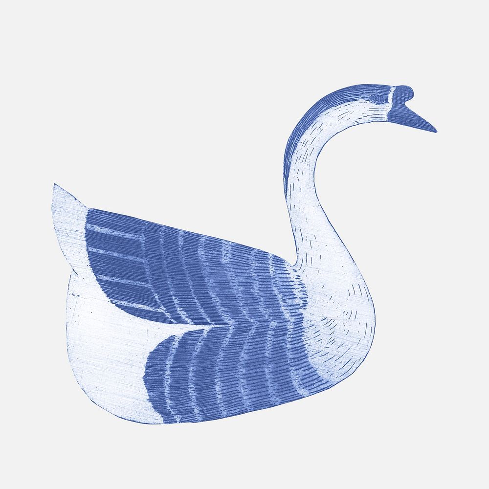 Vintage goose psd animal art print, remix from artworks by Samuel Jessurun de Mesquita