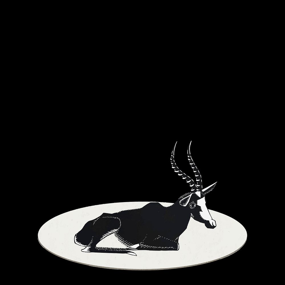 Vintage blesbok animal art print background vector, remix from artworks by Samuel Jessurun de Mesquita