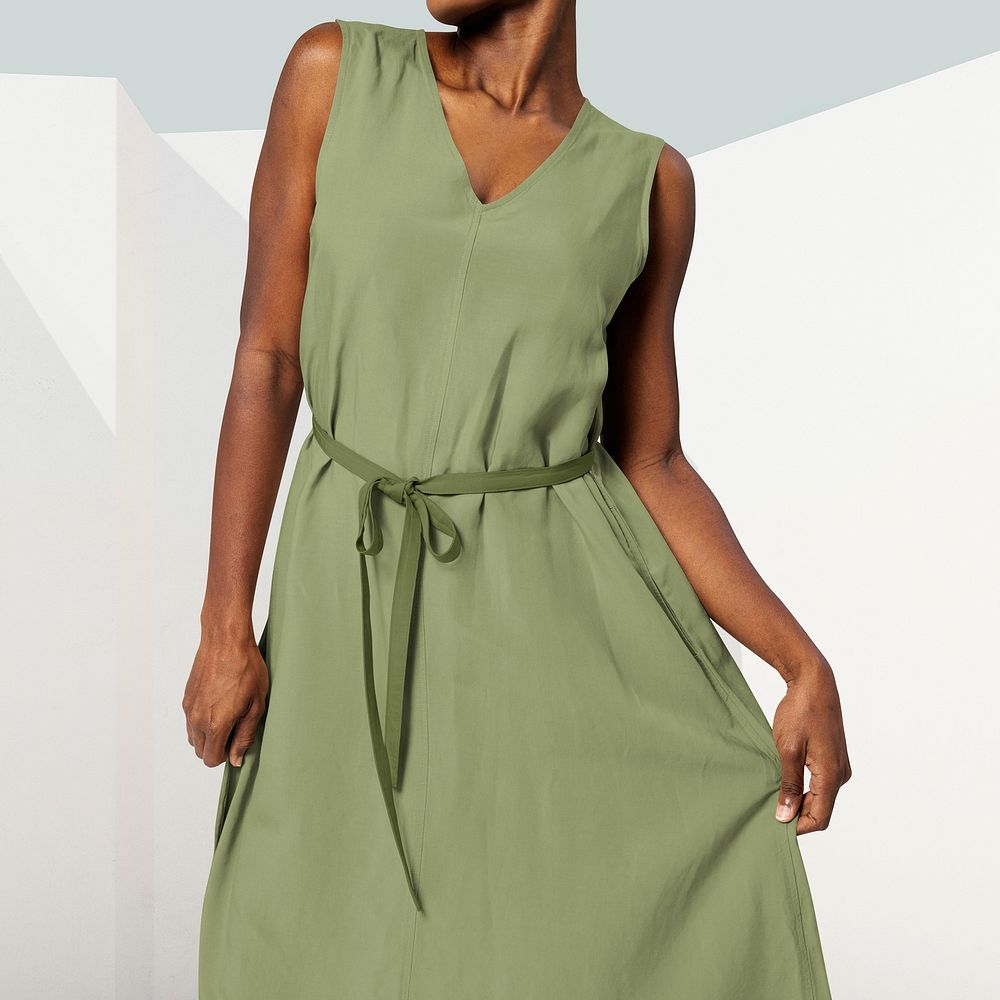 Women in green dress, apparel photo