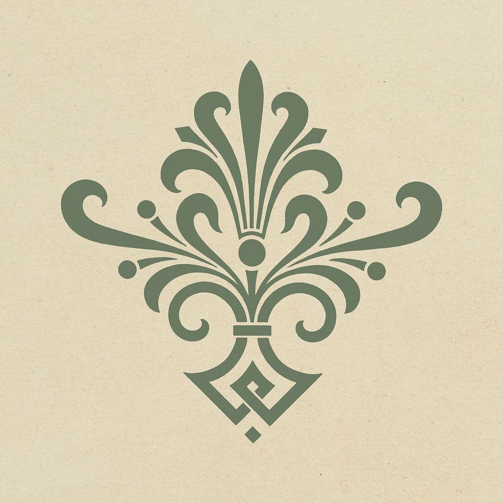 Ancient green Greek ornamental element illustration