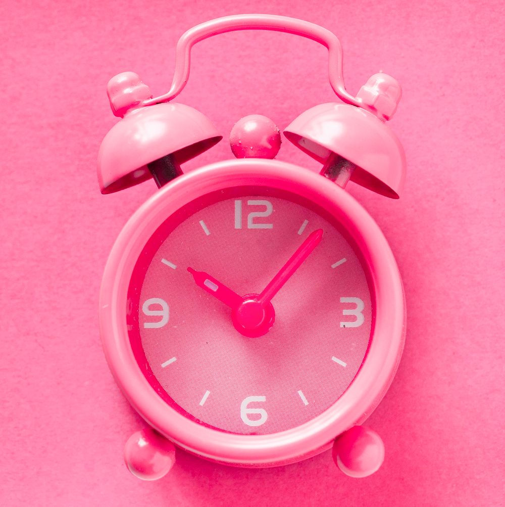 Pink pastel analog alarm clock