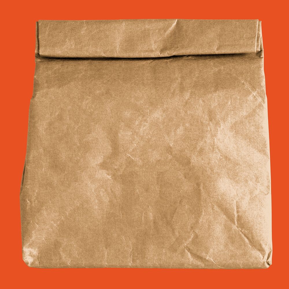 Editable rolled paper bag mockup, eco product psd
