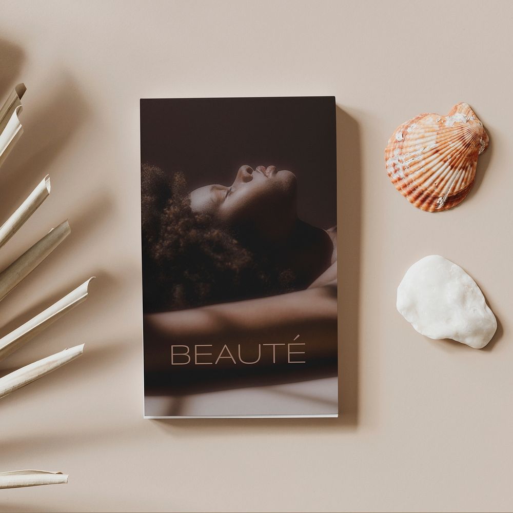 Brochure, paper mockup, beauty business branding