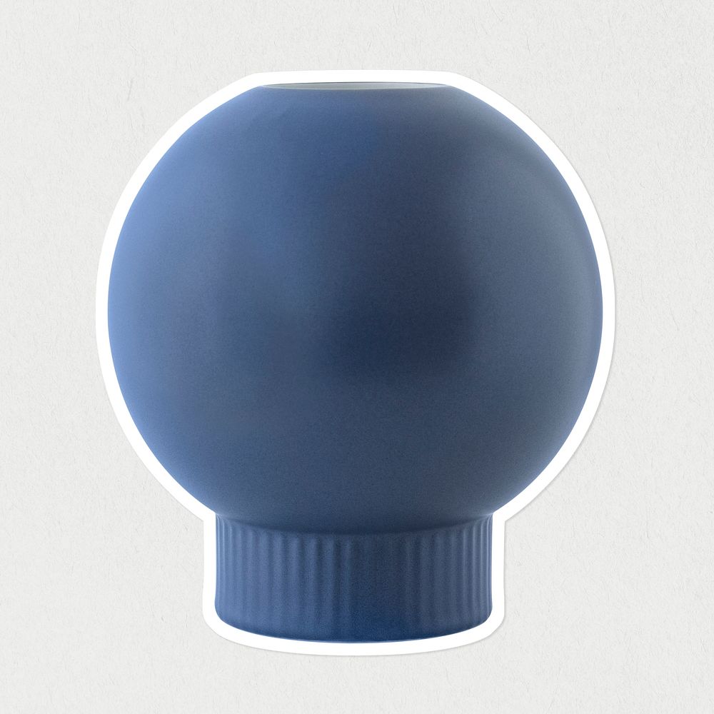 Blue ornamental ball sticker design element