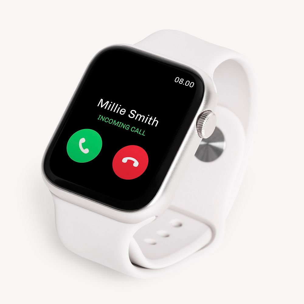 Incoming call on smartwatch screen