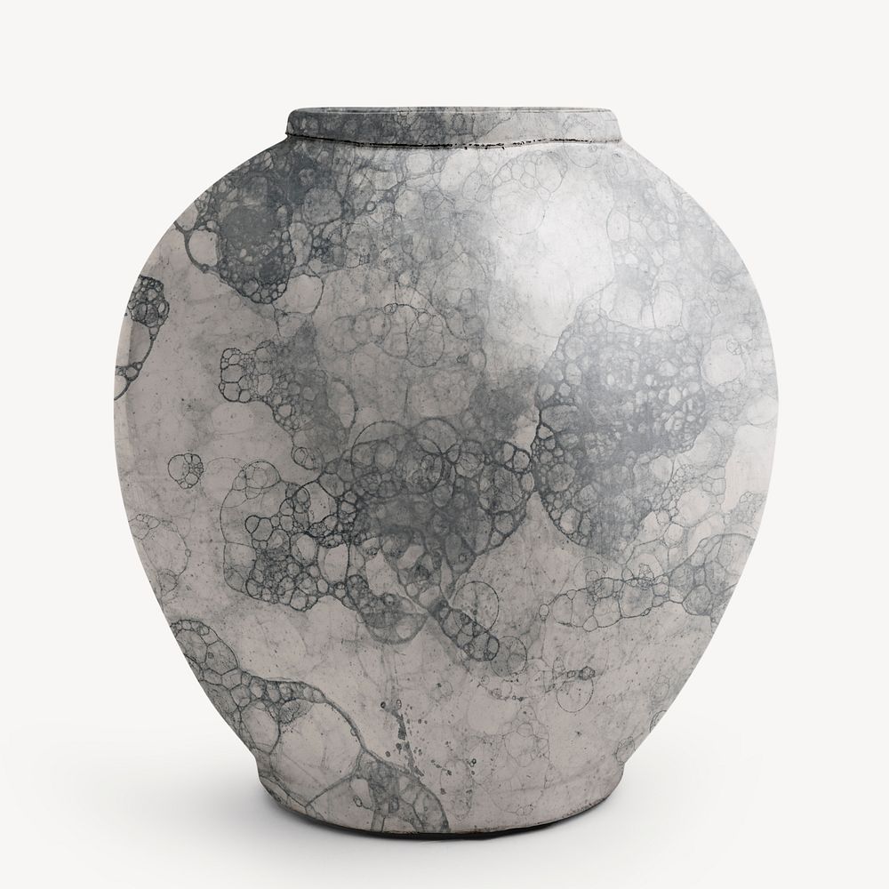 Clay vase, bubble art design