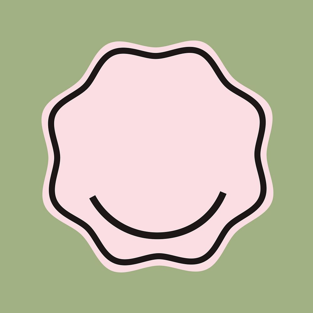 Blank badge element in pink color