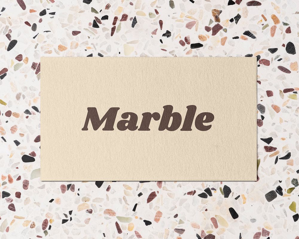 Marble business card flat lay, terrazzo photo