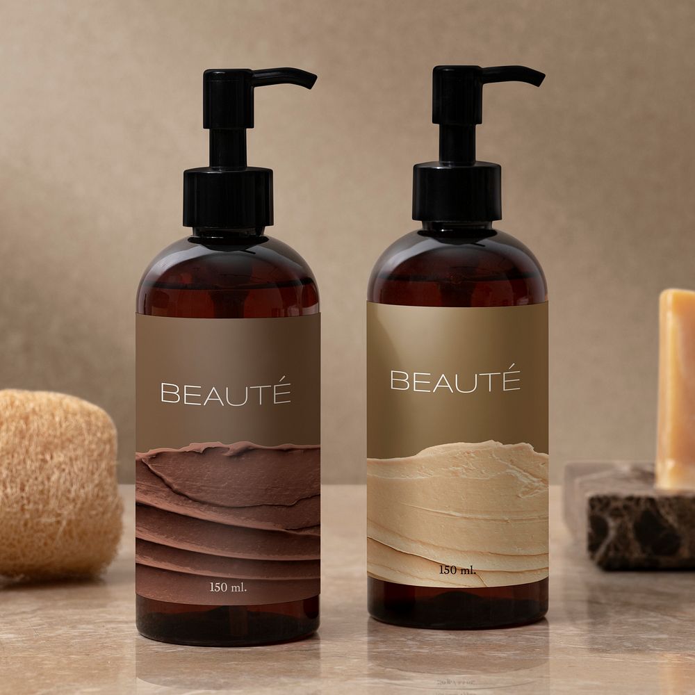 Lotion bottles mockup, product packaging