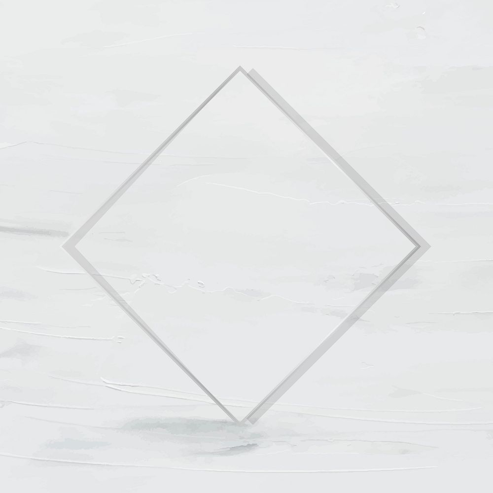 Rhombus silver frame on painted background vector