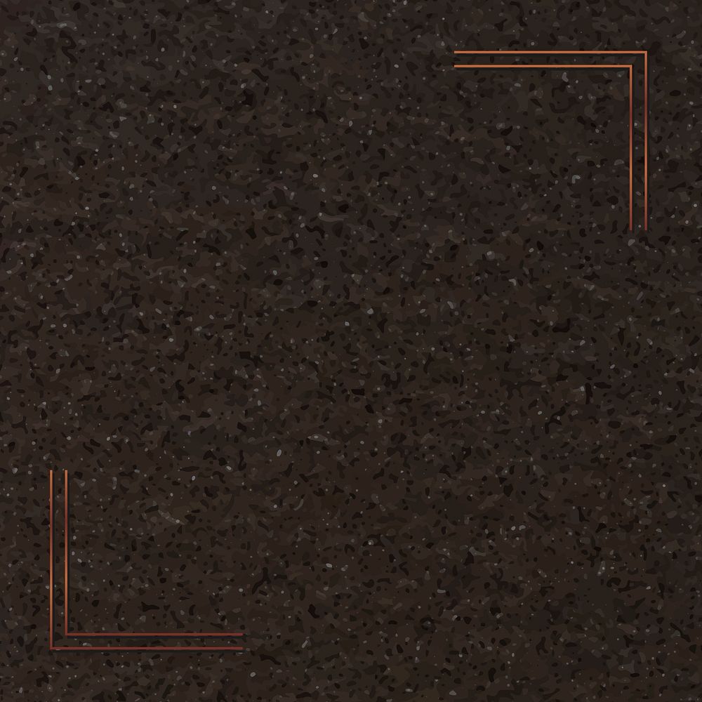 Square copper frame on dark brown background vector