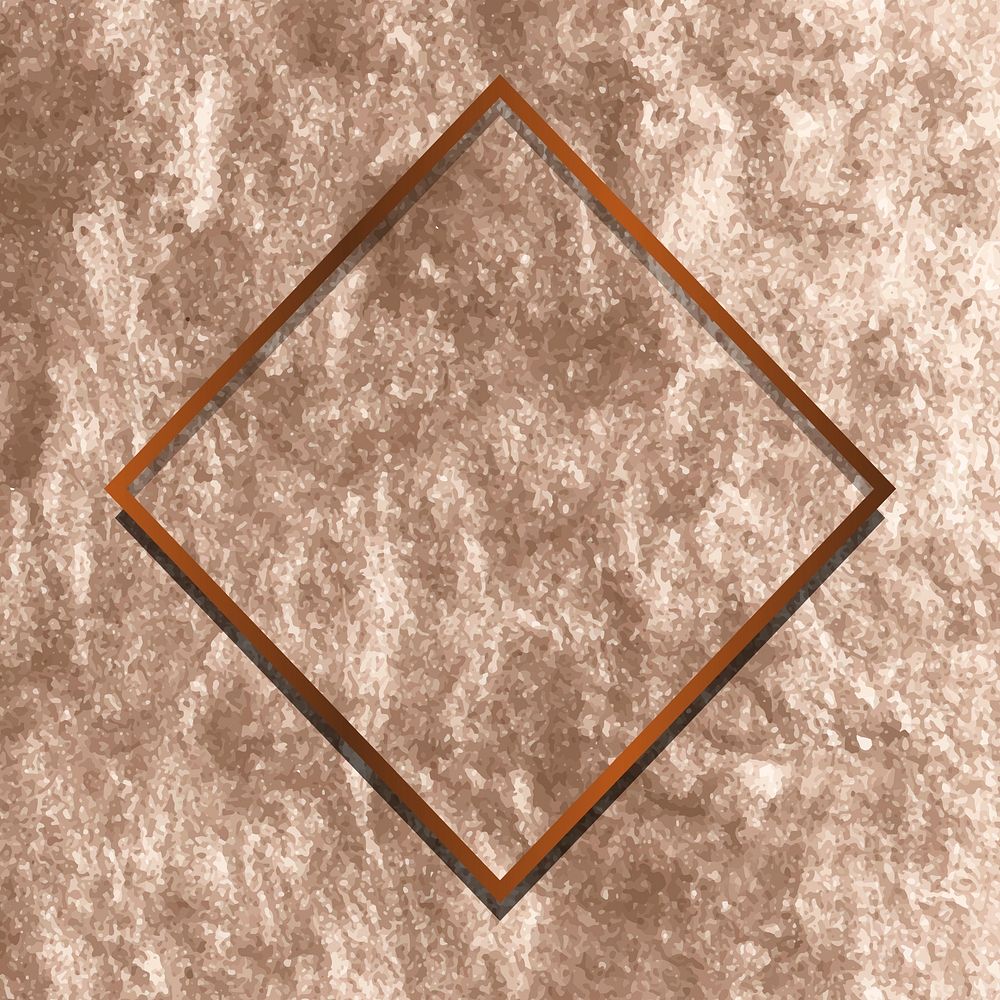 Rhombus copper frame on bronze background vector