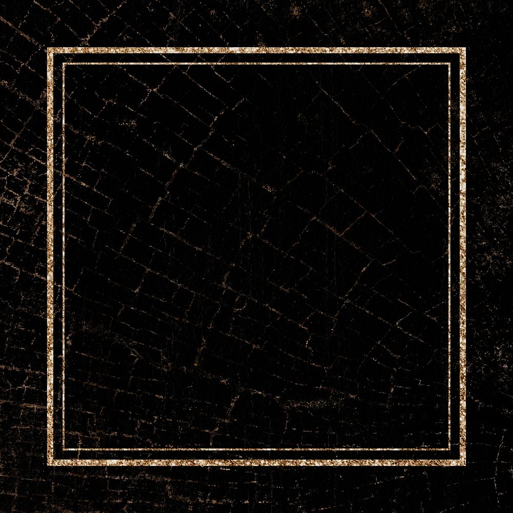Square frame on black wooden textured background