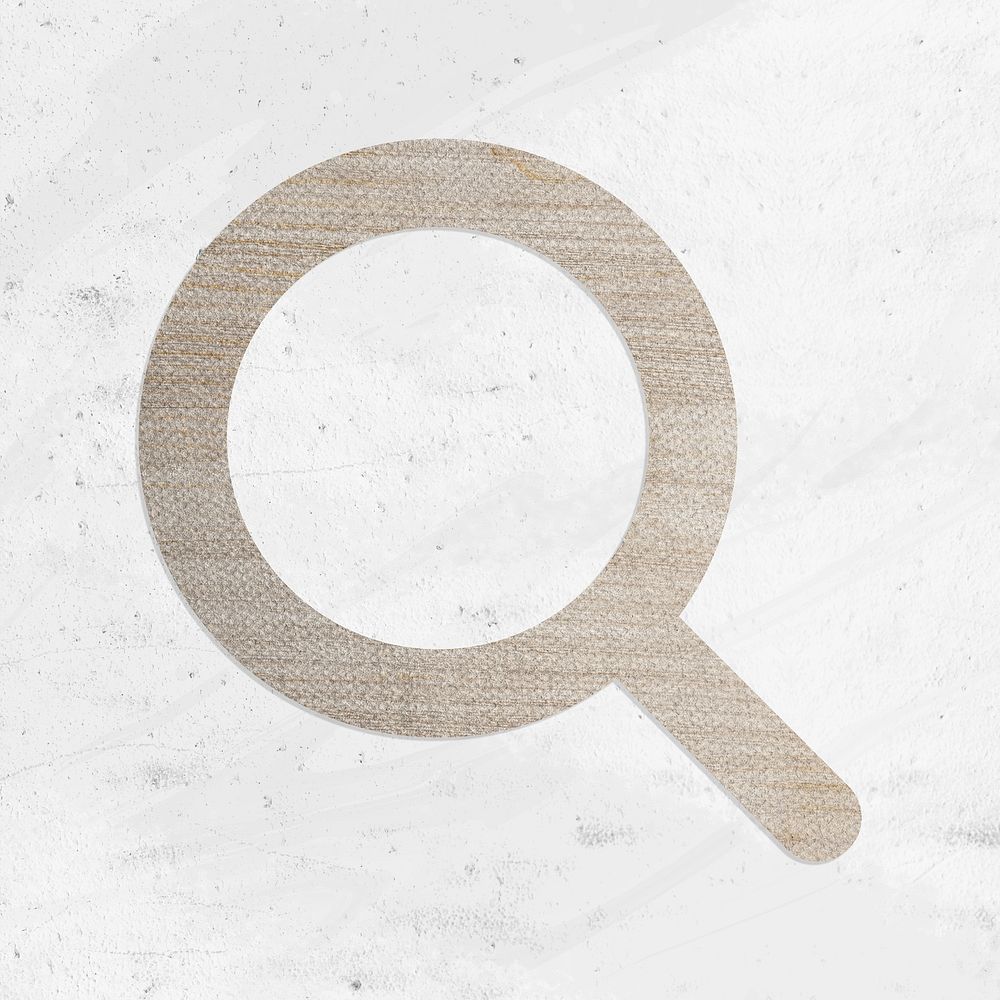 Wood textured magnifying glass icon