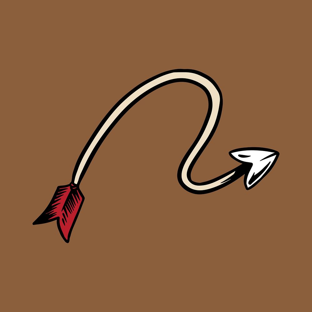 Pop art bent arrow sticker on a brown background vector