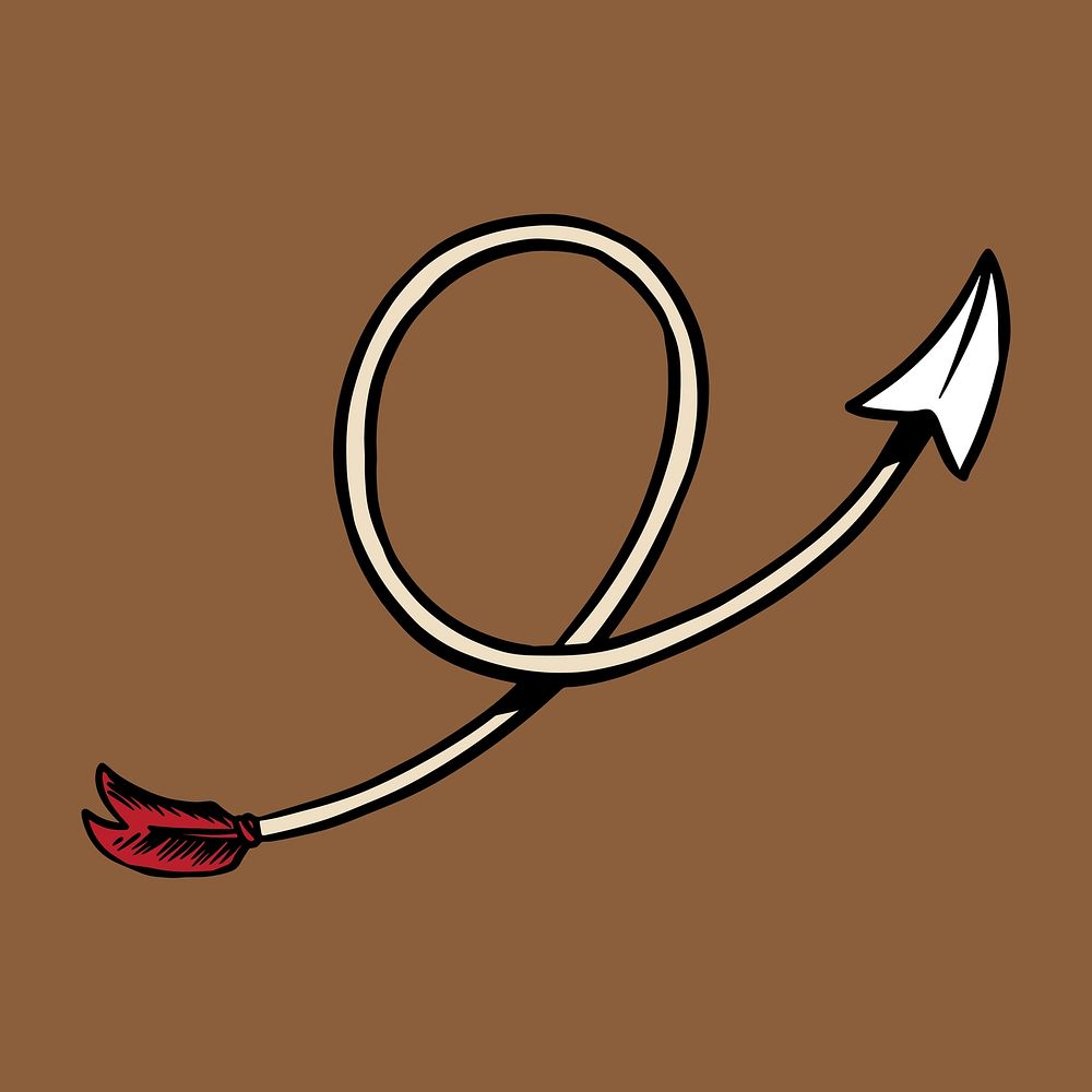 Pop art spiral arrow sticker on a brown background vector