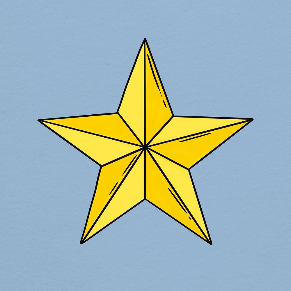Gold star icon on blue background