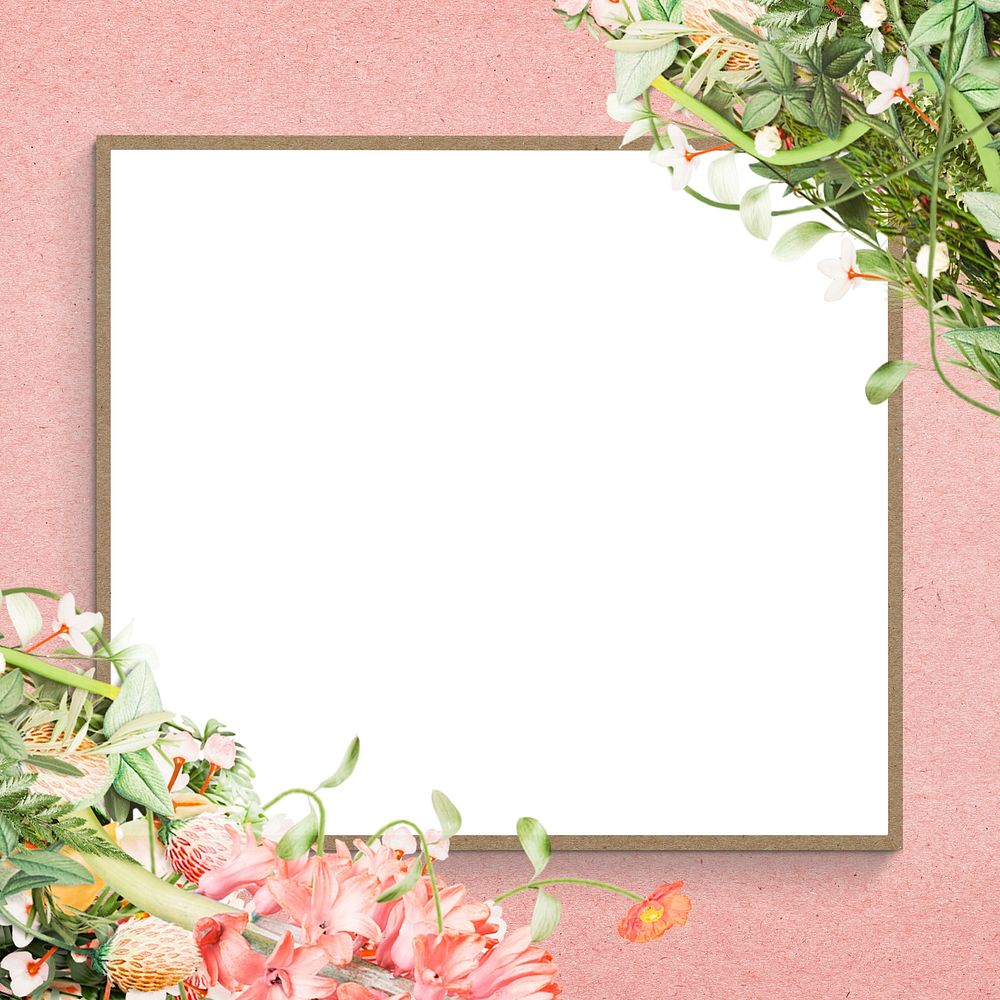 Floral patterned summer frame design element