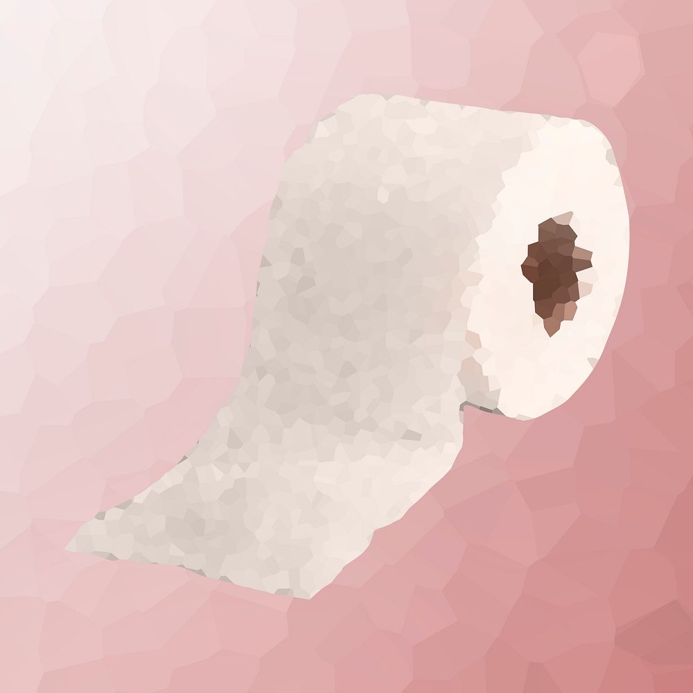Crystallized style toilet paper illustration design element