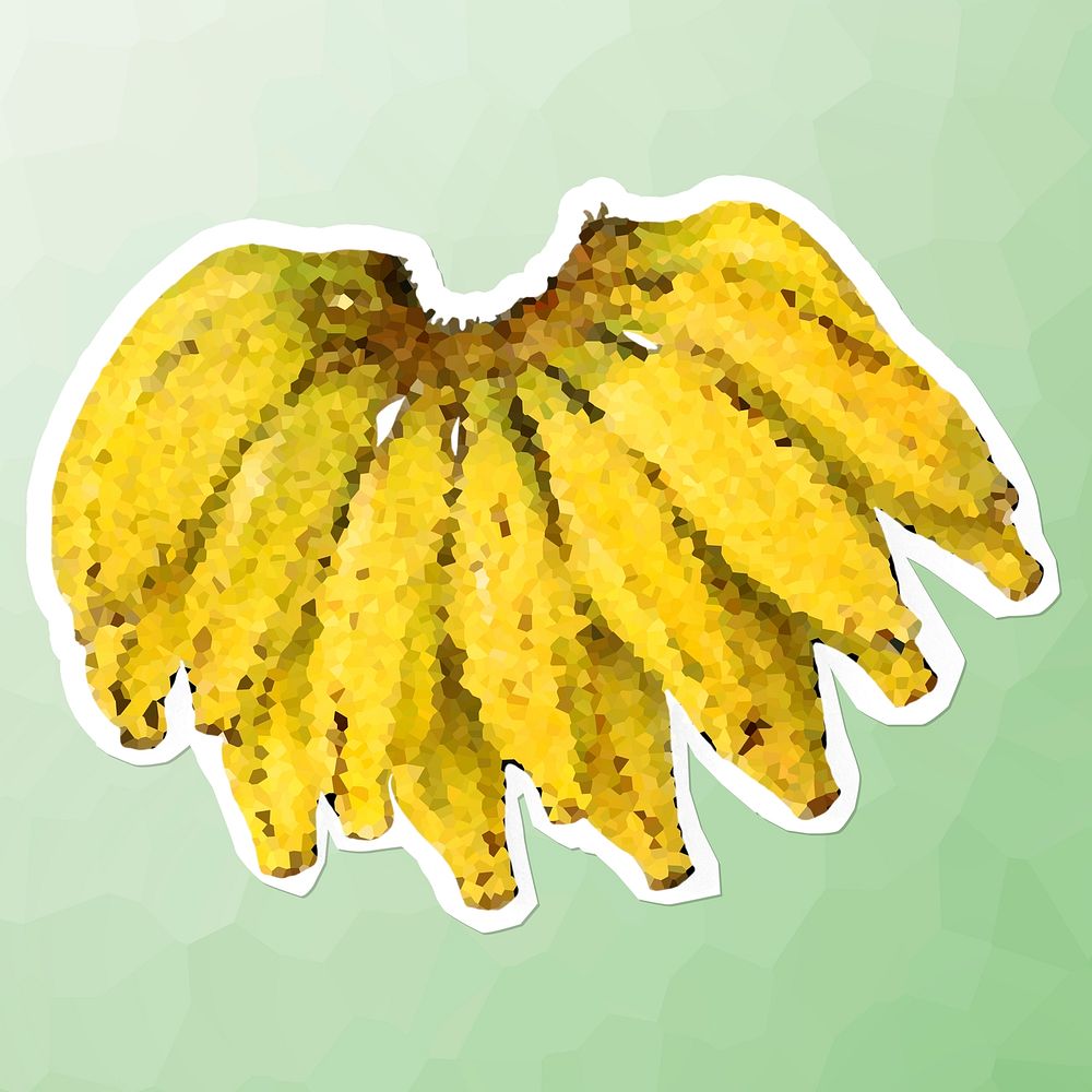 Bananas crystallized style sticker illustration