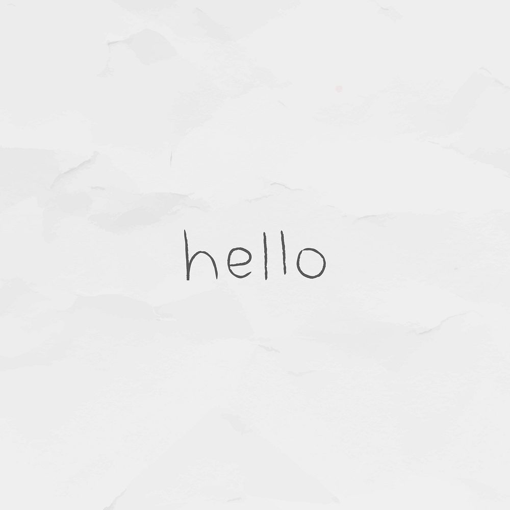 Hello greetings typography on a crumpled paper vector 