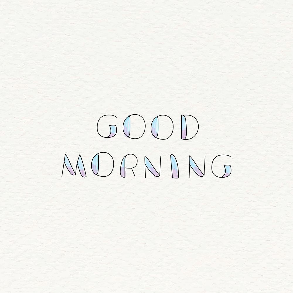 Stylish good morning word on beige background vector