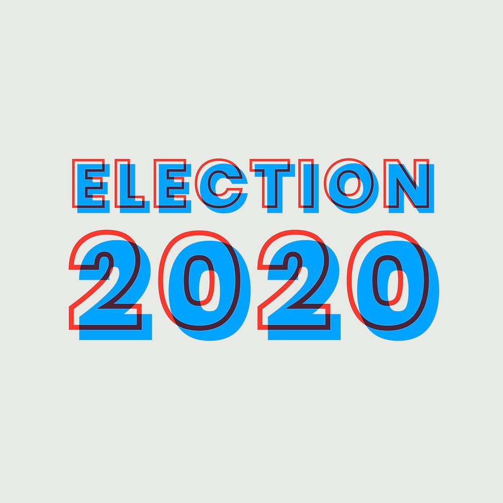 Vector election 2020 multiply font typography word