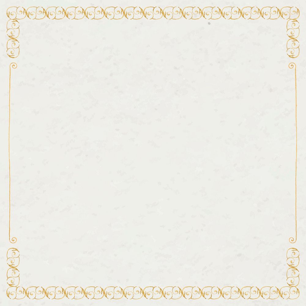 Gold filigree frame border vector