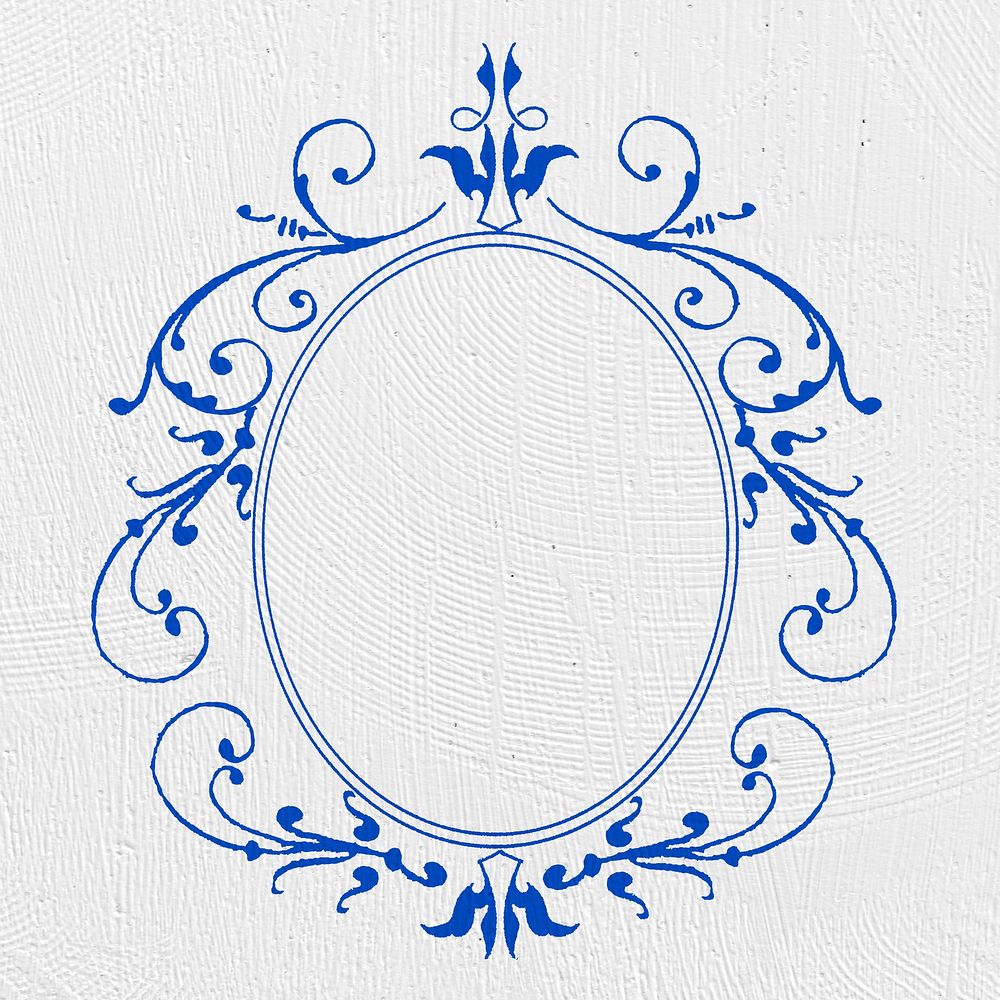 Blue filigree vintage frame border