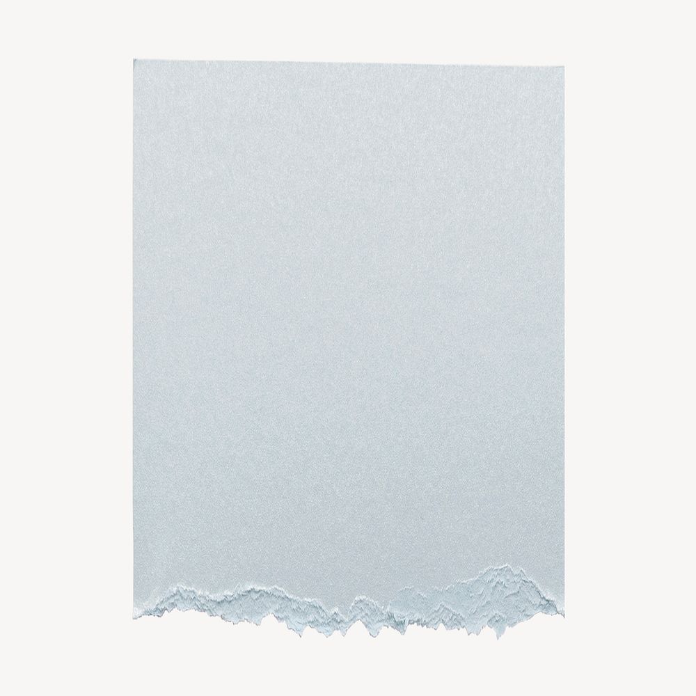 Blue ripped paper, aesthetic collage element psd
