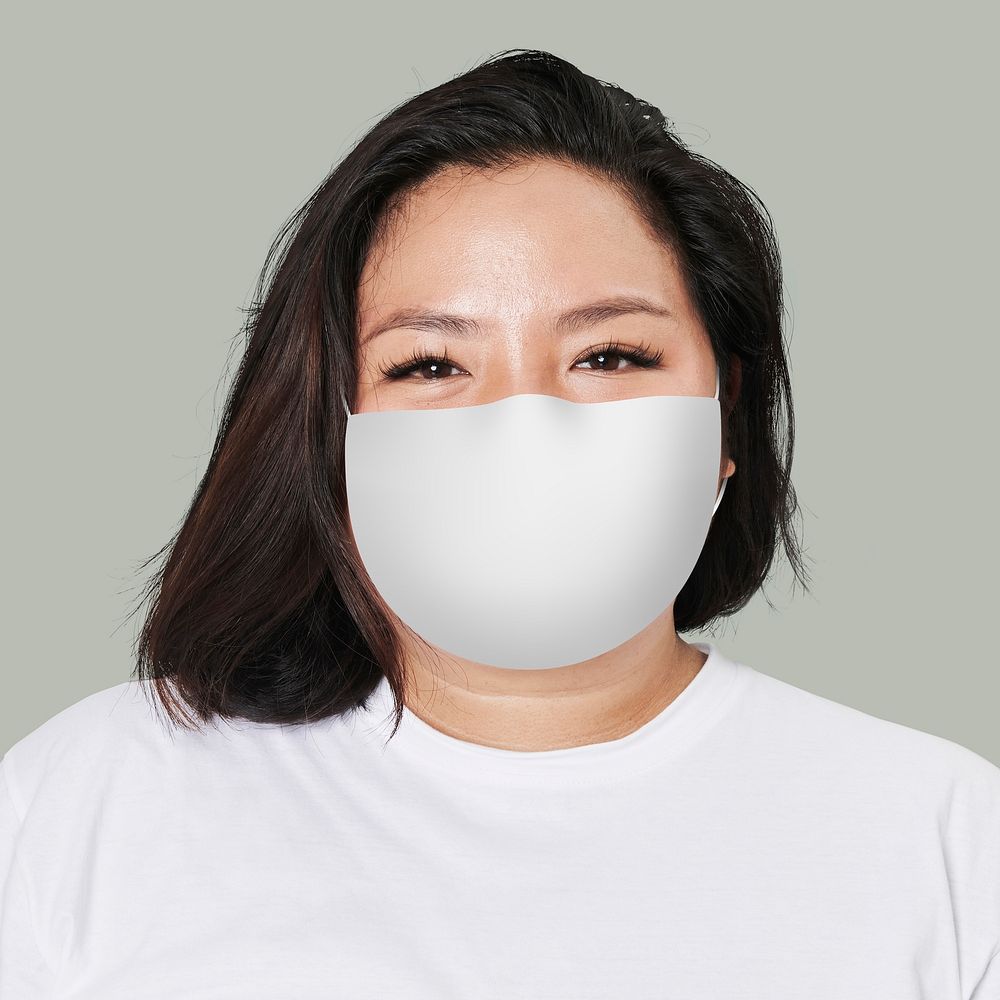 Woman wearing mask new normal lifestyle studio shoot