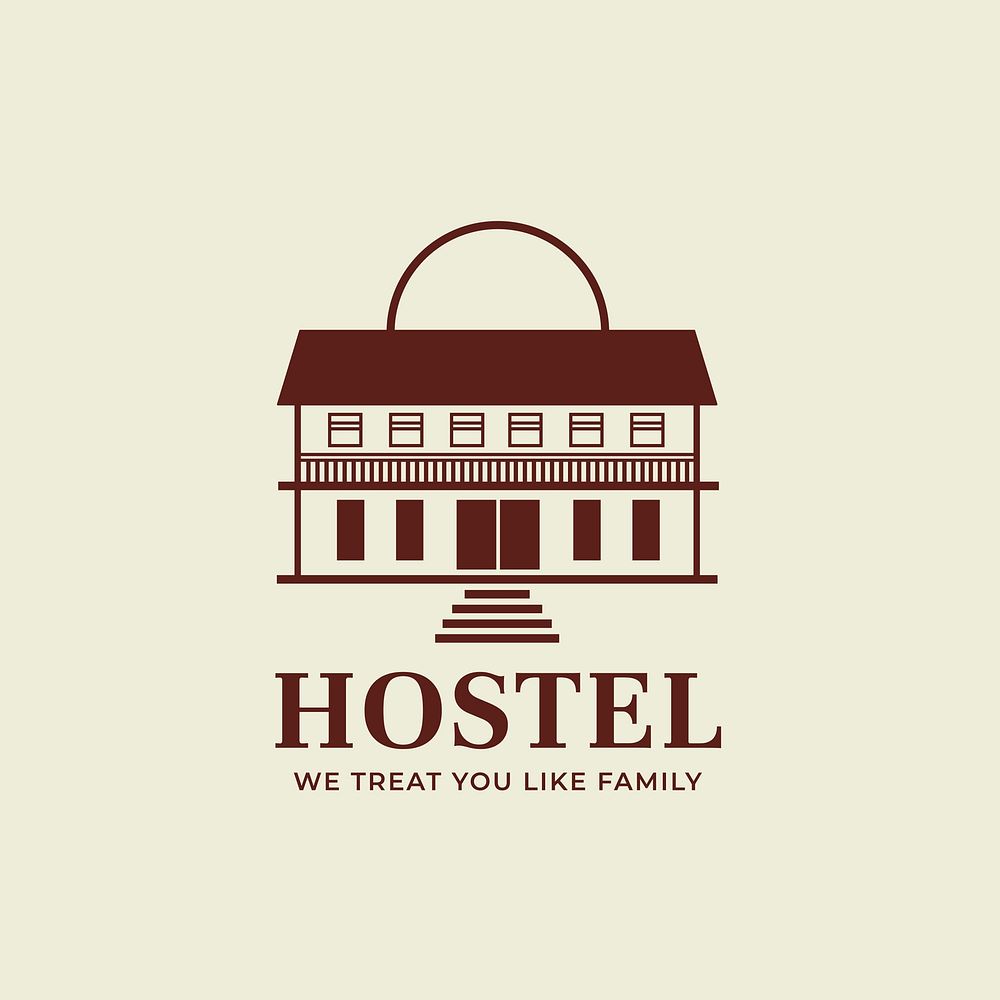 Hotel logo business corporate identity illustration with hostel text