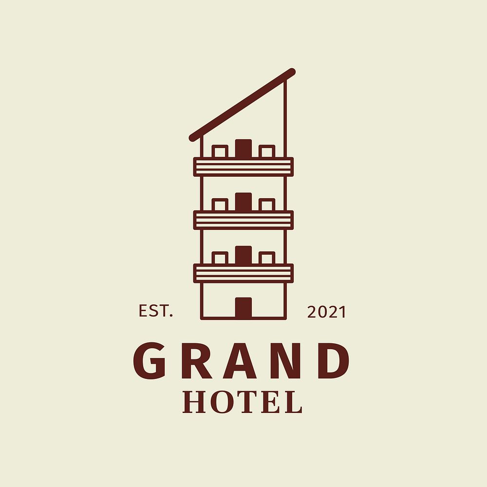Hotel logo business corporate identity illustration with grand hotel text