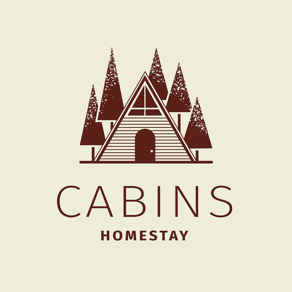 Hotel logo business corporate identity illustration with cabins homestay text