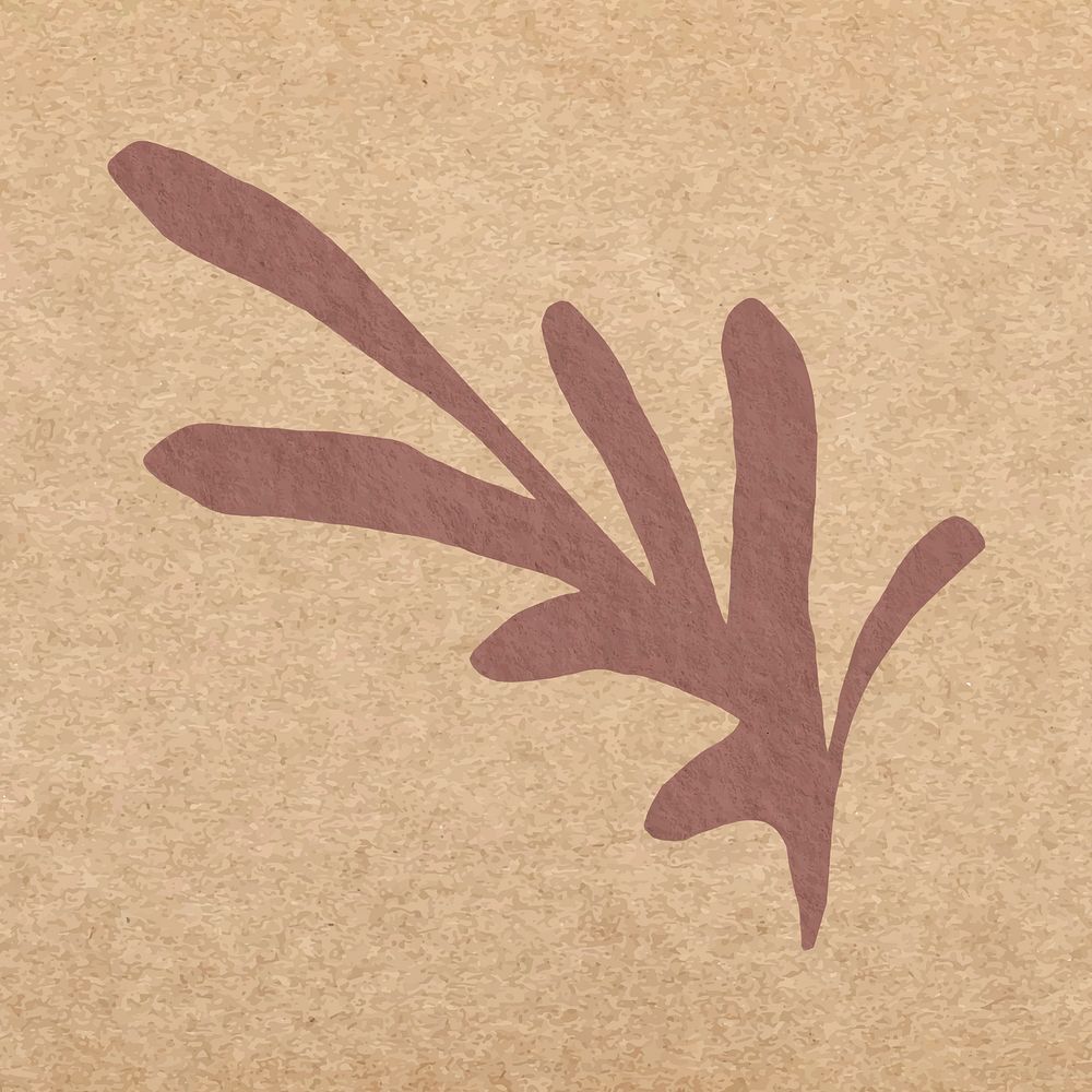 Abstract leaf shaped element vector in earth tone design