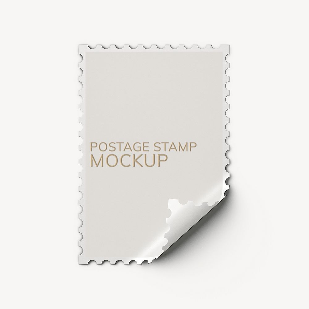Postage stamp mockup, realistic paper  psd