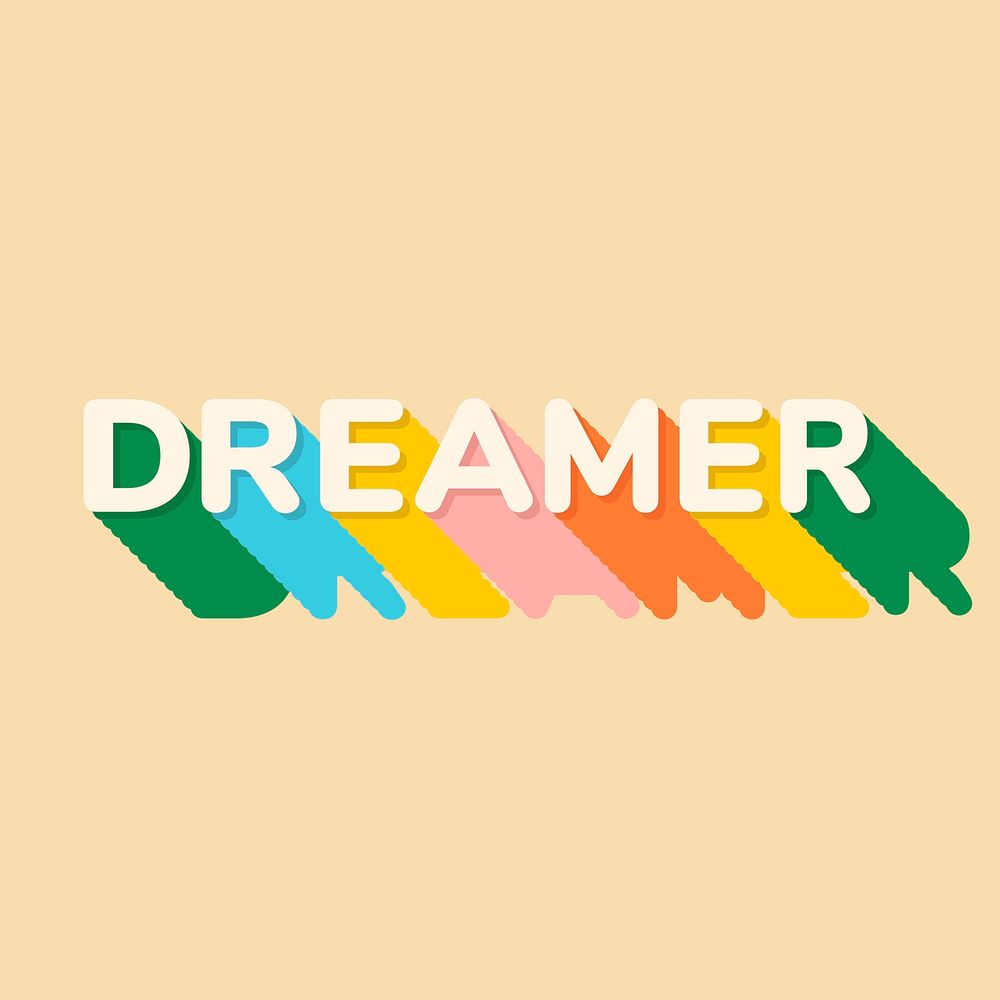 Dreamer text in shadow font