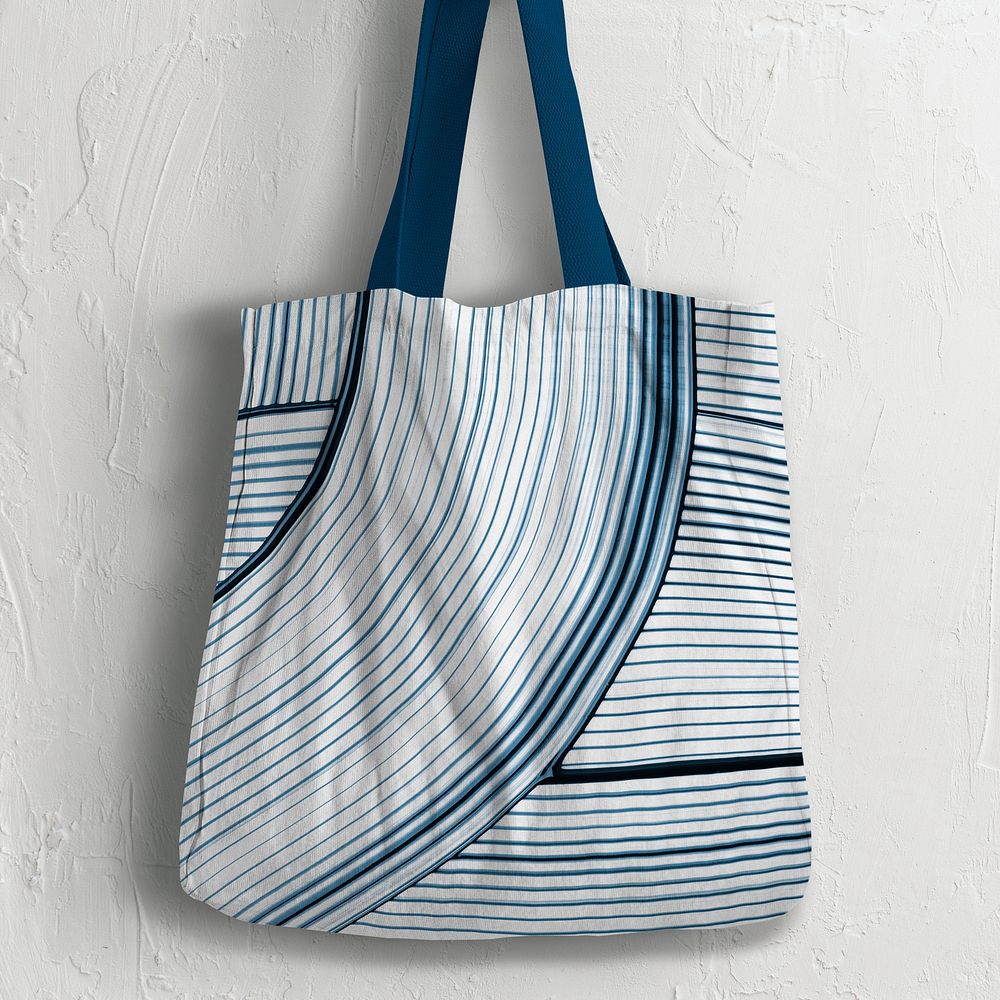 Blue tote bag, eco friendly accessory