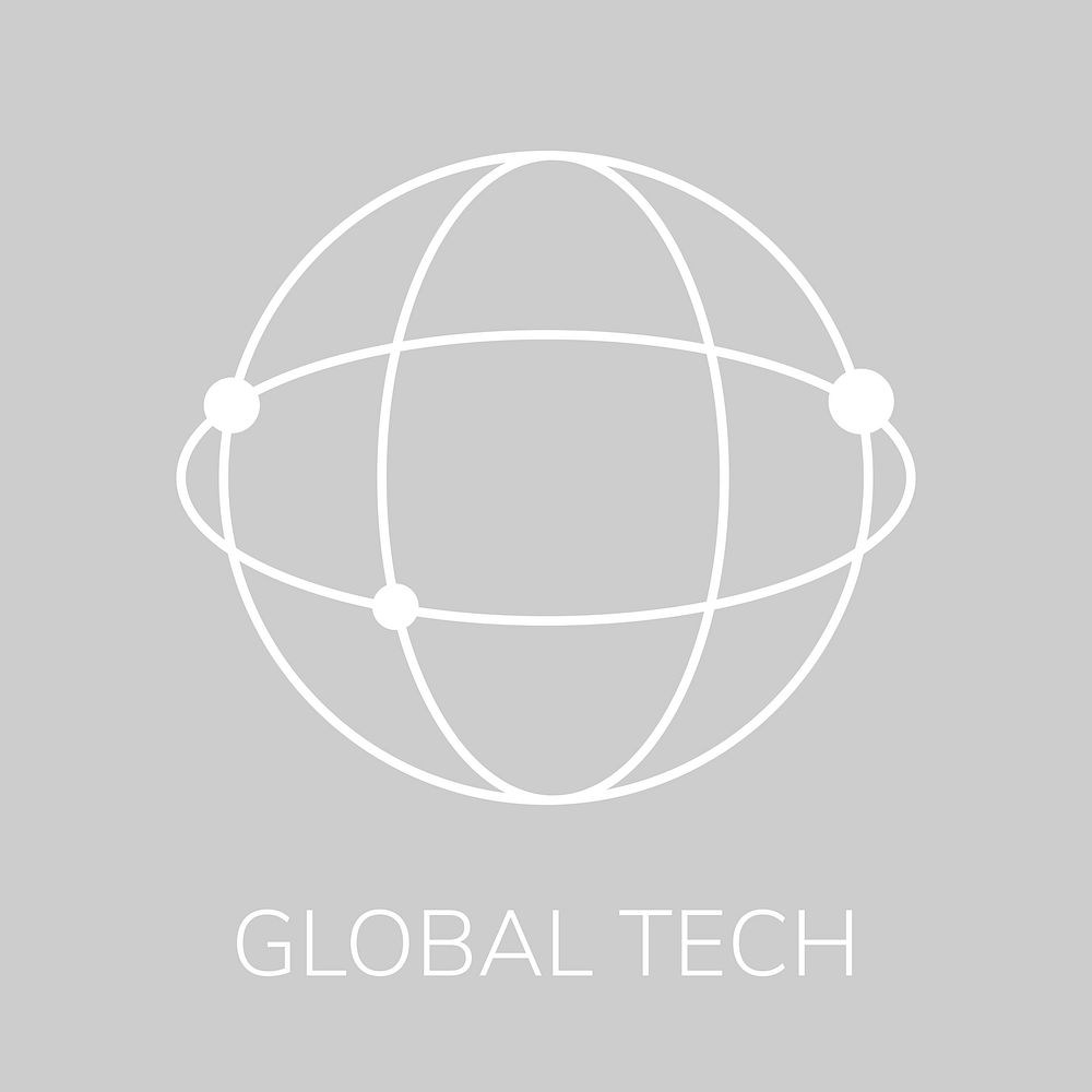 Global network logo with global tech text in white tone