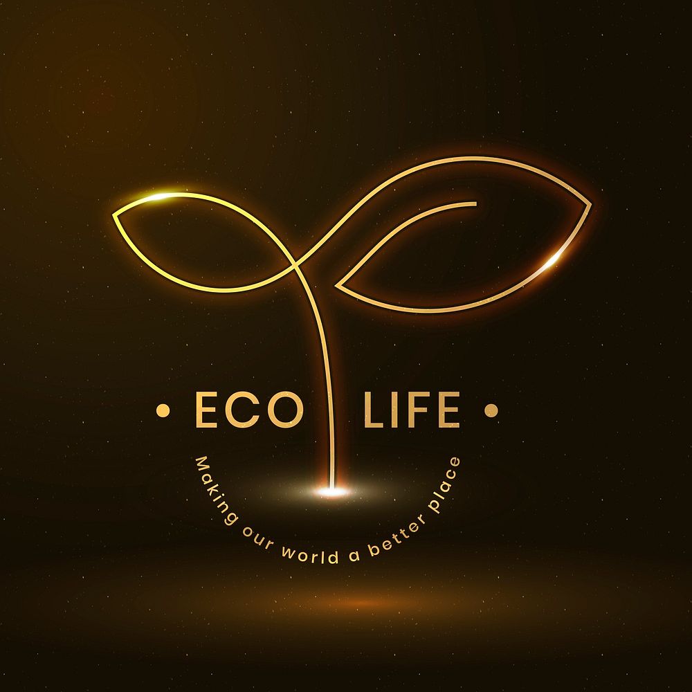 Eco life environmental logo with text