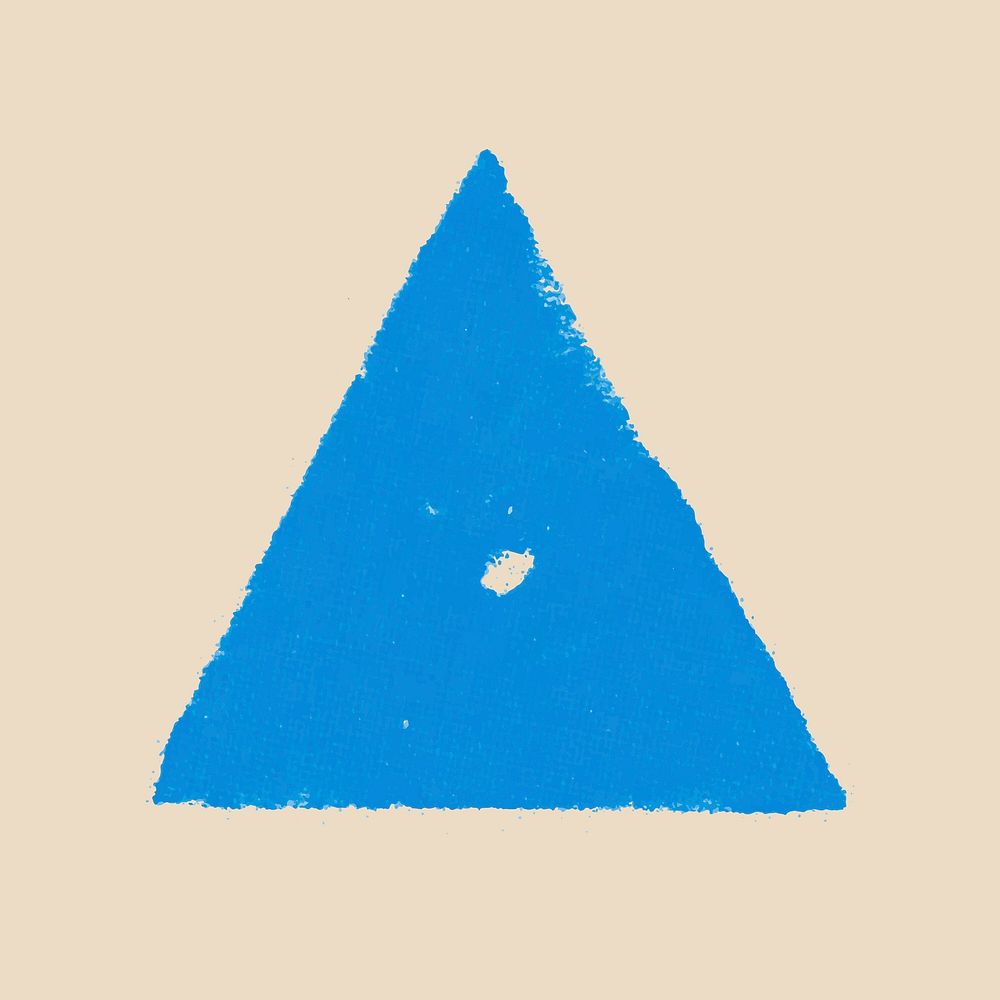 Blue triangle paint stamp vector DIY artwork