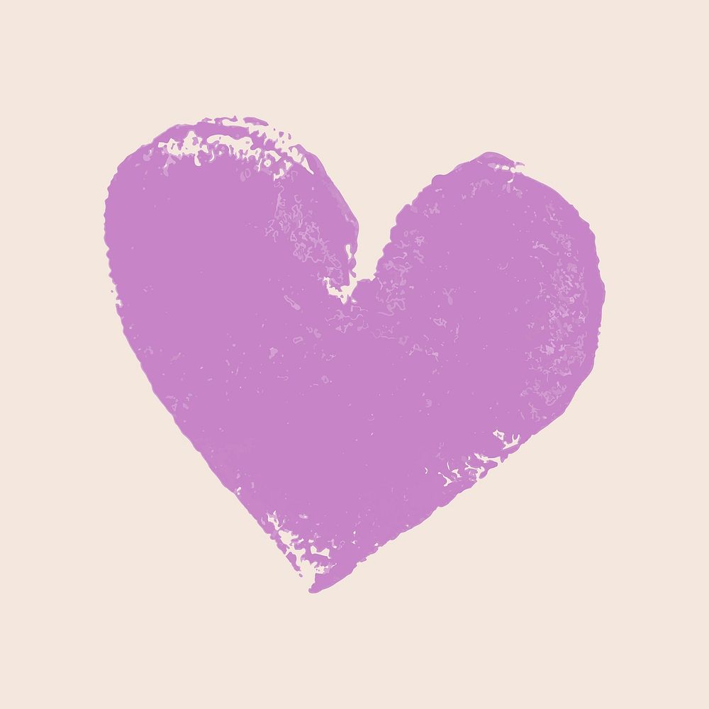Purple heart stamp vector handmade artwork